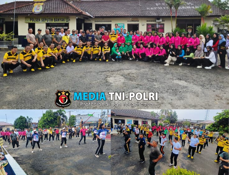 Wujud Sinergitas, Polsek Seputih Banyak Gelar Olahraga Bersama