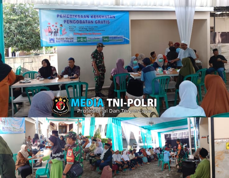 Babinsa Pakukerto Hadiri Pemeriksaan Kesehatan dan Pengobatan Gratis Sambut Ramadhan