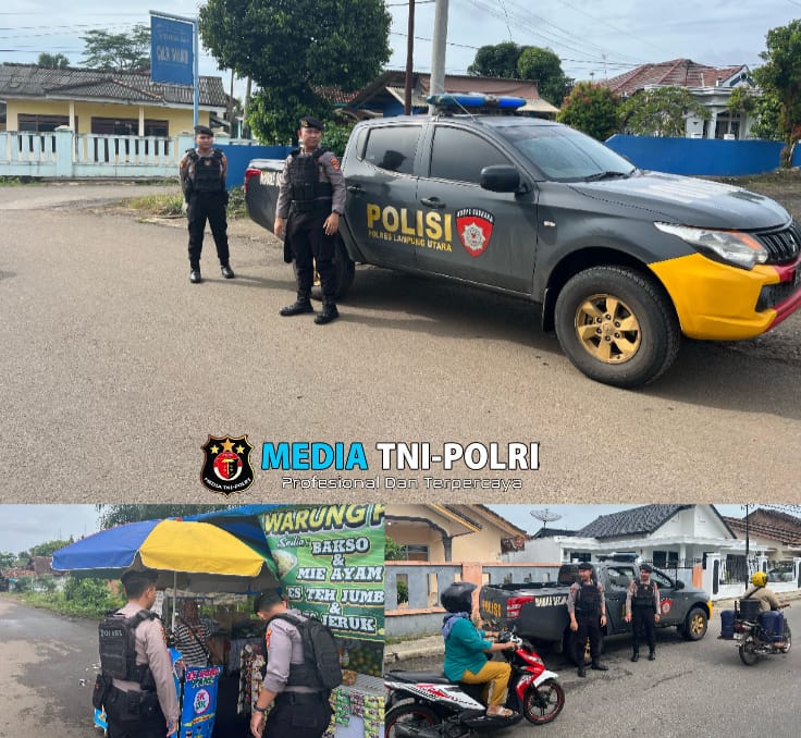 Cegah Kriminalitas dan Gangguan Kamtibmas Sat Sabhara Porles Lampung Utara Gelar Patroli Beranting