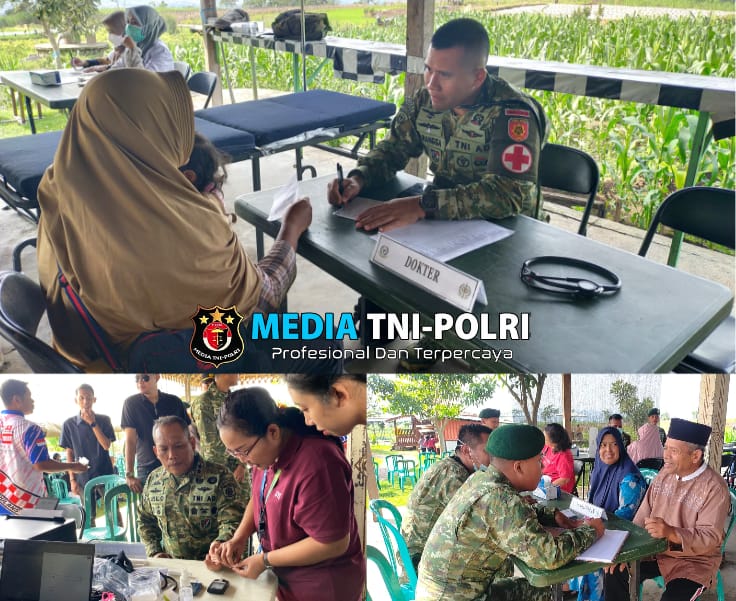 Wujud Pengabdian Kepada Masyarakat Satuan Yonkes 2 Kostrad Selenggarakan Baksos Pengobatan Gratis