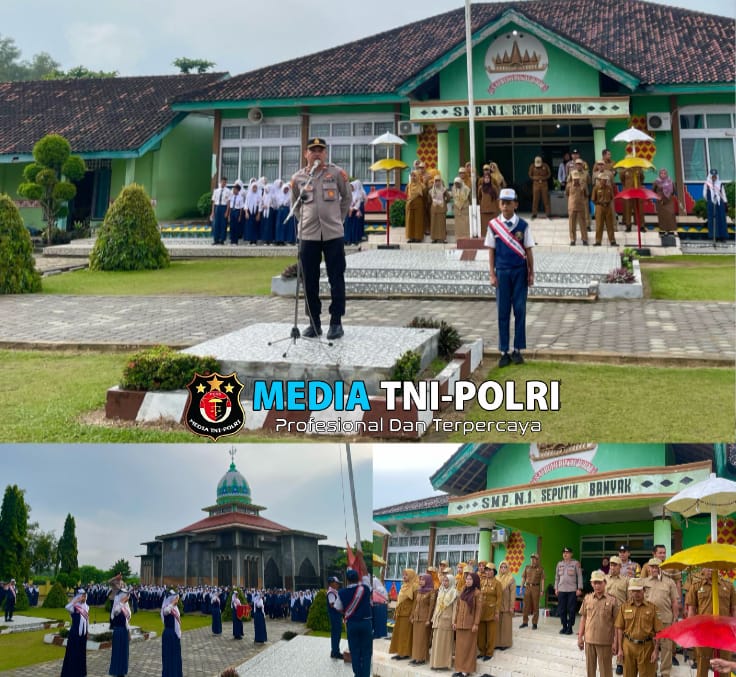 Jadi Pembina Upacara di SMPN 1 Seputih Banyak, Ini Pesan Kapolsek Kepada Para Pelajar