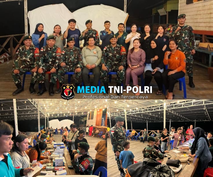 Satgas Pamtas Yonarmed 11 Kostrad Gelar Pengobatan Gratis Bersama Puskesmas Binter di Desa Labang, Nunukan