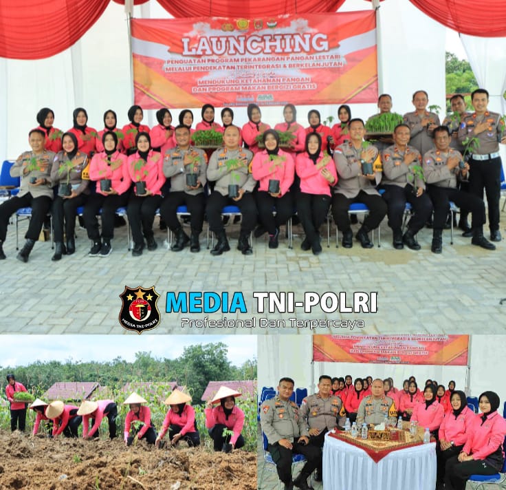 Wujudkan Ketahanan Pangan, Kapolres Tulang Bawang Barat Ikuti Kegiatan Launching Penguatan Program Pekarangan Pangan Lestari