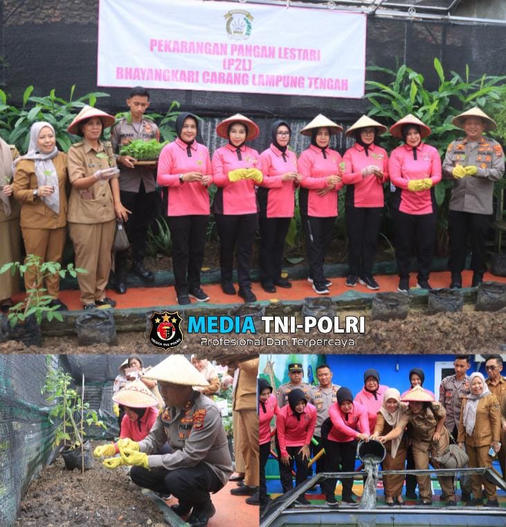 Launching Penguatan Program P2L, Bhayangkari Cabang Lampung Tengah Manfaatkan Tanam Sayur dan Budidaya Ikan