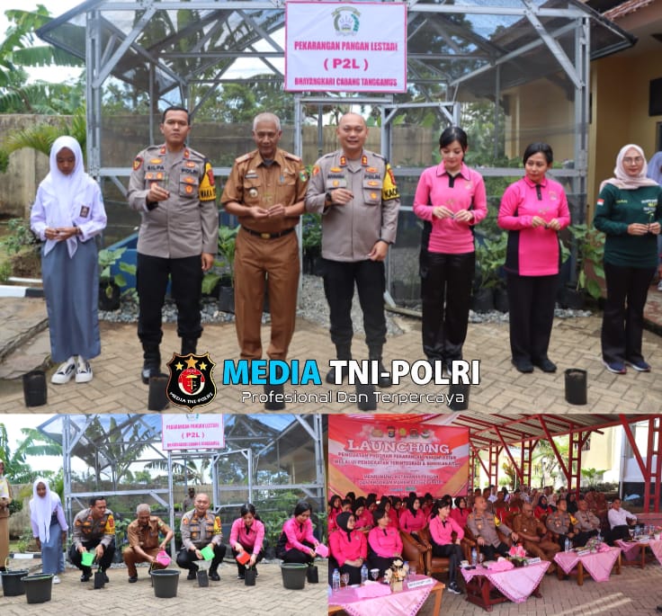 Polres Tanggamus Ikuti Launching Program Pekarangan Pangan Lestari dan Laksanakan Kegiatan Ketahanan Pangan