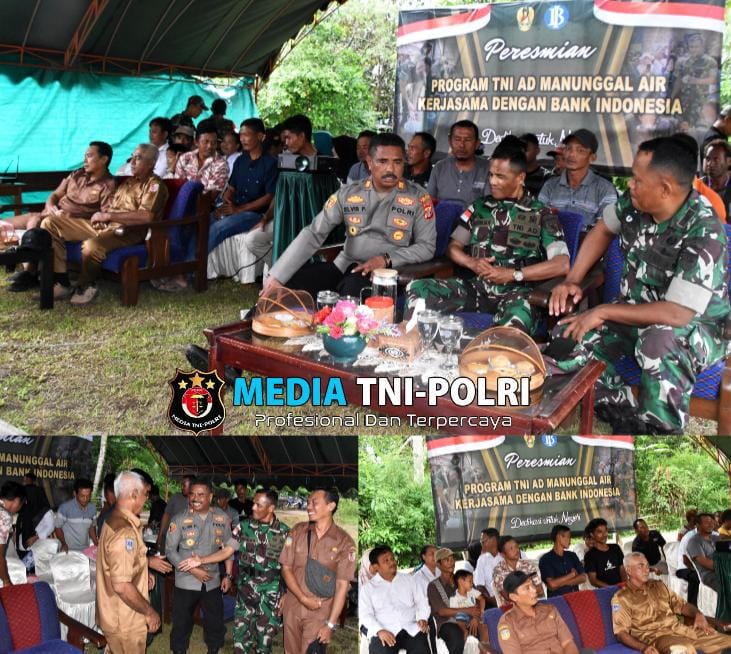 Danramil Merauke bersama Kapolsek dan Masyarakat ikuti Vicon Program TNI AD Manunggal Air
