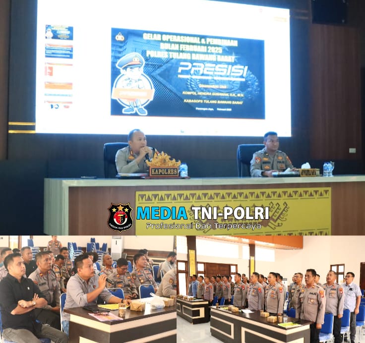 Kapolres Tulang Bawang Barat Pimpin Langsung Pelaksanaan Gelar Operasional Bulanan dan Pembinaan serta Anev Situasi Kamtibmas
