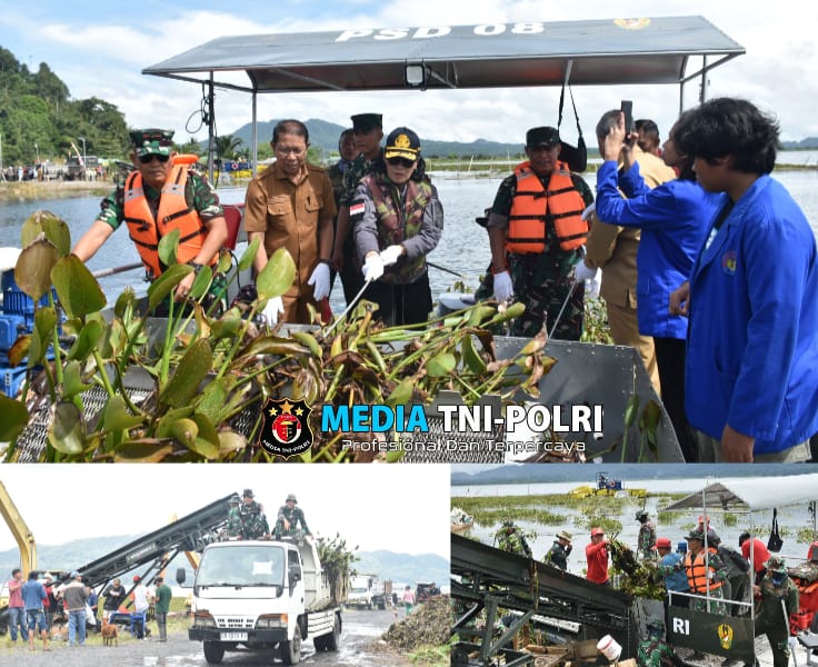 Danau Tondano Menjerit! TNI dan Warga Bersatu Padu Gasak Eceng Gondok