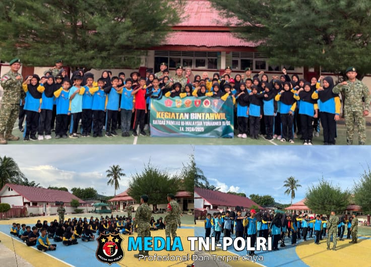 Gelorakan Semangat di Perbatasan, Satgas Pamtas Yonarmed 11 Kostrad Tanamkan Wawasan Kebangsaan