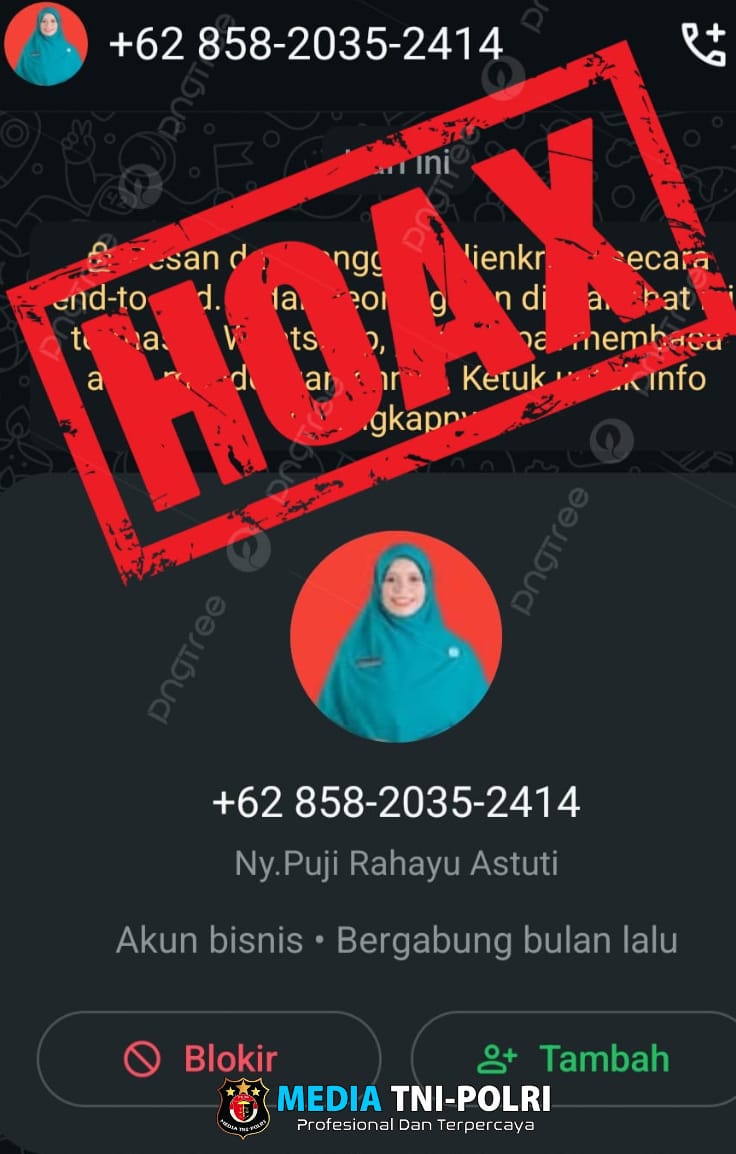 Peringatan terkait Nomor Telepon yang Mengaku Atas Nama Rahayu Sri Astutik, Ketua TP PKK Kabupaten Pringsewu