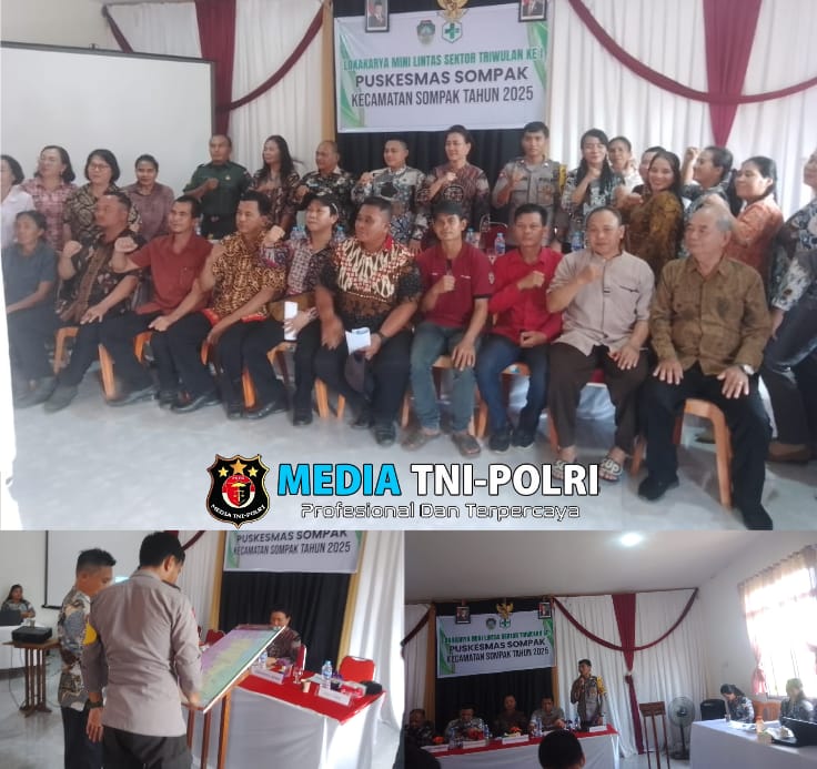 Bhabinkamtibmas Hadiri Kegiatan Lokmin Lintas Sektor di Puskesmas Sompak