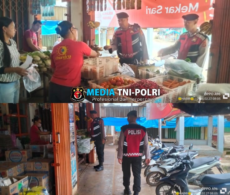 Sat Samapta Polres Lampung Timur Laksanakan Patroli di Pasar Tradisional, Imbau Warga Waspada C3