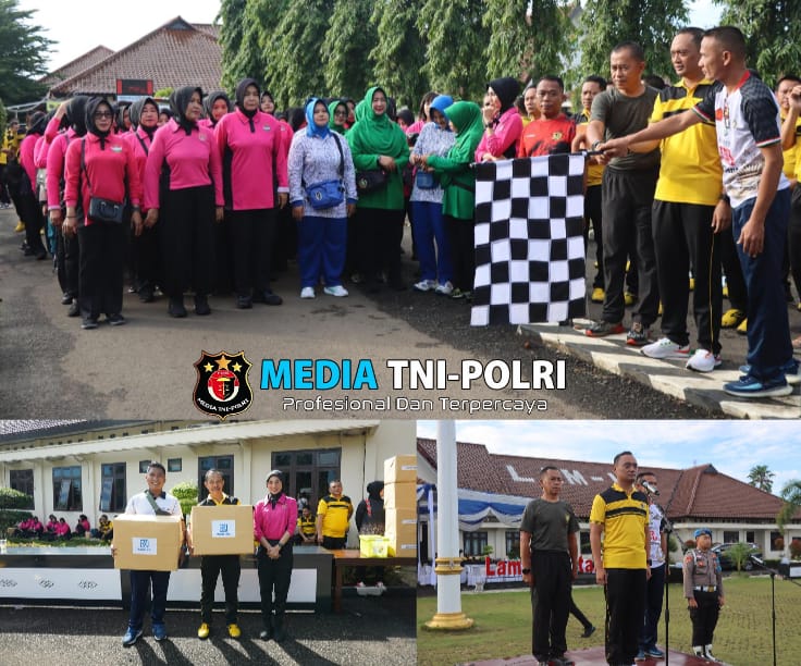 Tingkatkan Sinergitas TNI- Polri, Polres Lampung Utara Gelar Olahraga Bersama