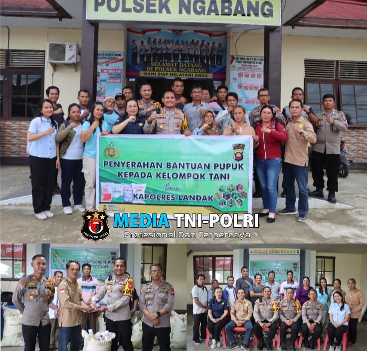 Dukung Ketahanan Pangan, Kapolres Landak Serahkan Bantuan Pupuk Urea dan Pestisida Kepada Kelompok Tani
