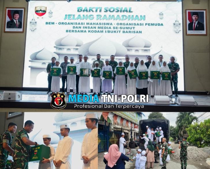 Bakti Sosial Jelang Ramadhan BEM, Organisasi Mahasiswa, Organisasi Kepemudaan dan Insan Media se-Sumut Bersama Kodam I/BB
