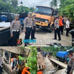 Sat Lantas Polres Lampung Barat Laksanakan Evakuasi dan Bantu Masyarakat Terkait Laka Lantas Tunggal di Pekon Hantatai