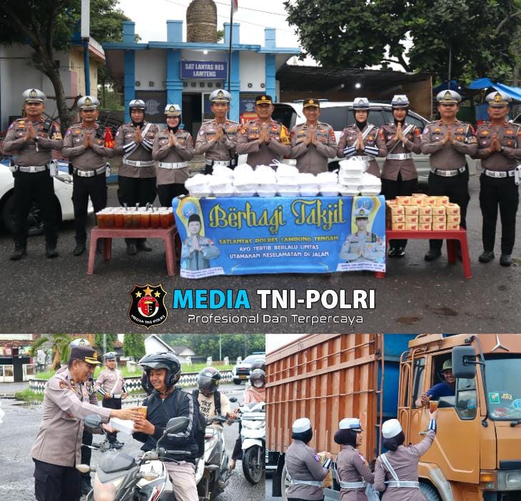 Ramadhan Penuh Berkah, Polres Lampung Tengah Membagikan Takjil Untuk Masyarakat