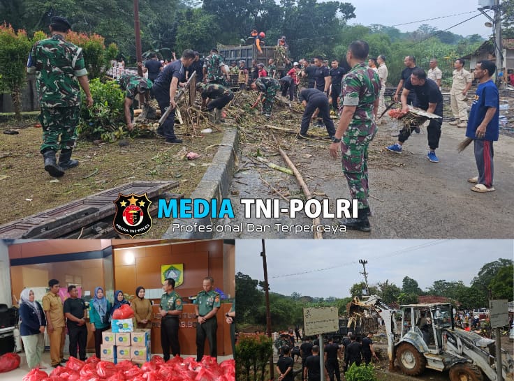 Banjir Bandang Desa Leuwinutug, Komandan PMPP TNI Berikan Bantuan Langsung dan Bantu Evakuasi Dilapangan