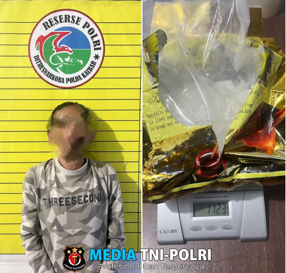 Ditresnarkoba Polda Kalbar Berhasil Mengamankan Seorang Pria Beserta Narkoba Seberat 1.123 Gram