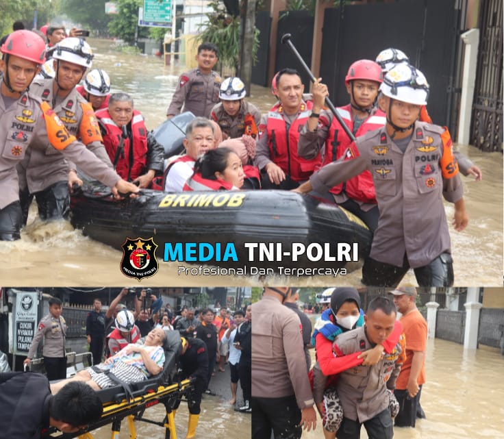 Brimob Sebar Ratusan Anggota ke Titik Banjir Jabodetabek, Evakuasi Anak-Lansia