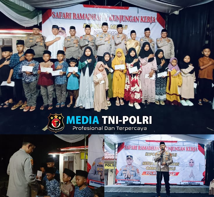 Kapolres Mesuji Bersama Ketua Bhayangkari Gelar Safari Ramadhan dan Satunan Anak Yatim