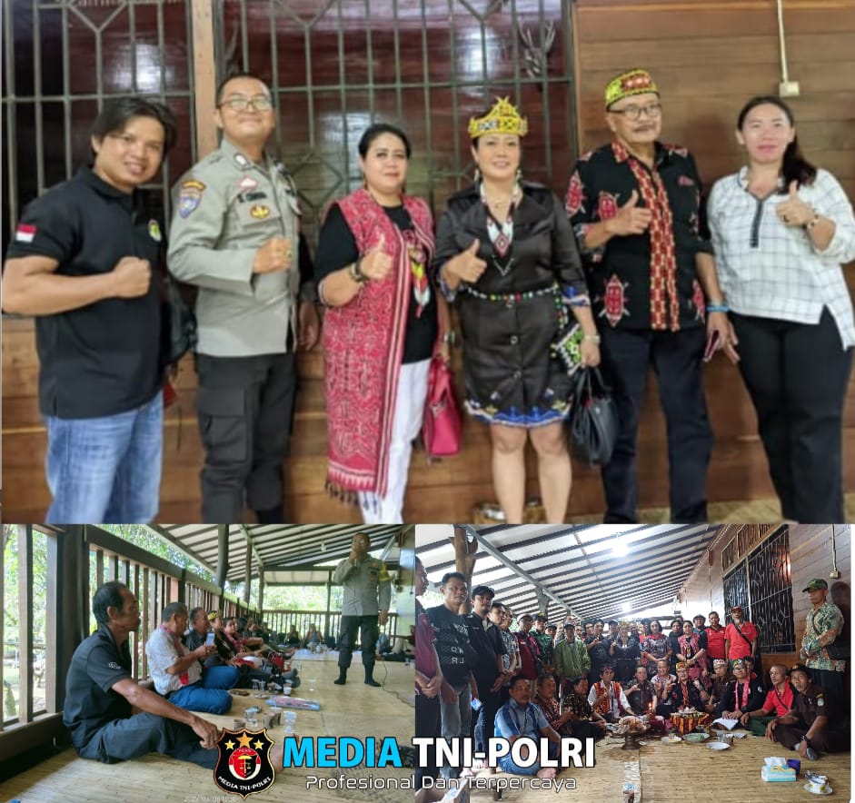 Hadiri pengesahan Pengurus DAD Kecamatan Sengah Temila, Bhabinkamtibmas Minta Semua Jaga Persatuan dan Kesatuan