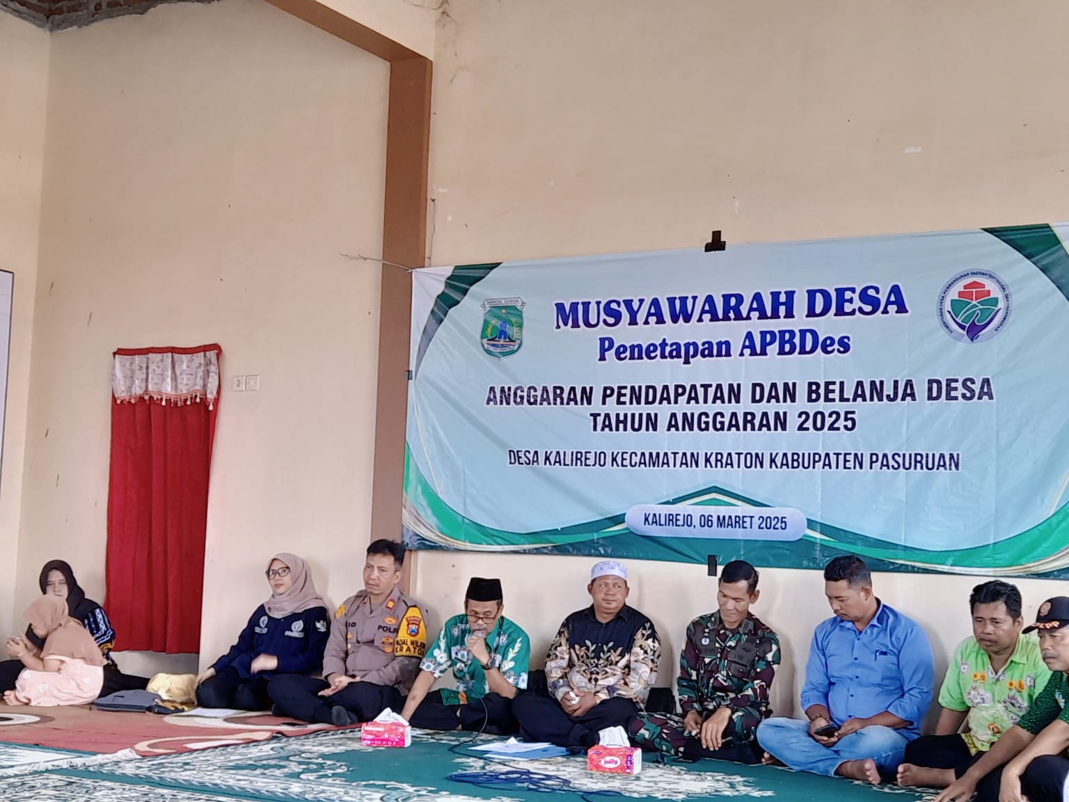 Danramil 0819/03 Kraton Hadiri Penetapan APBDes 2025 di Balai Desa Kalirejo