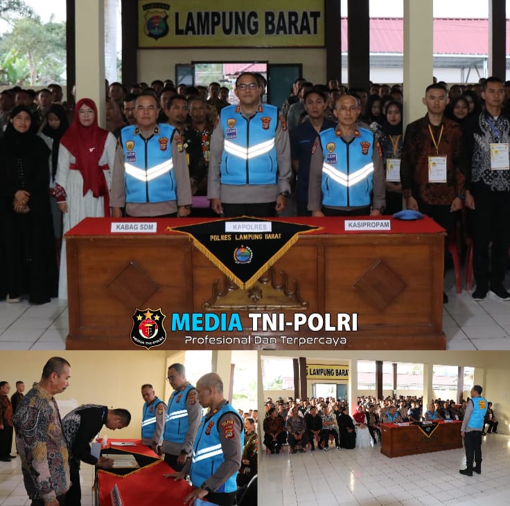 Kapolres Lampung Barat Pimpin Giat Penandatanganan Pakta Integritas Penerimaan Anggota Polri Tahun 2025