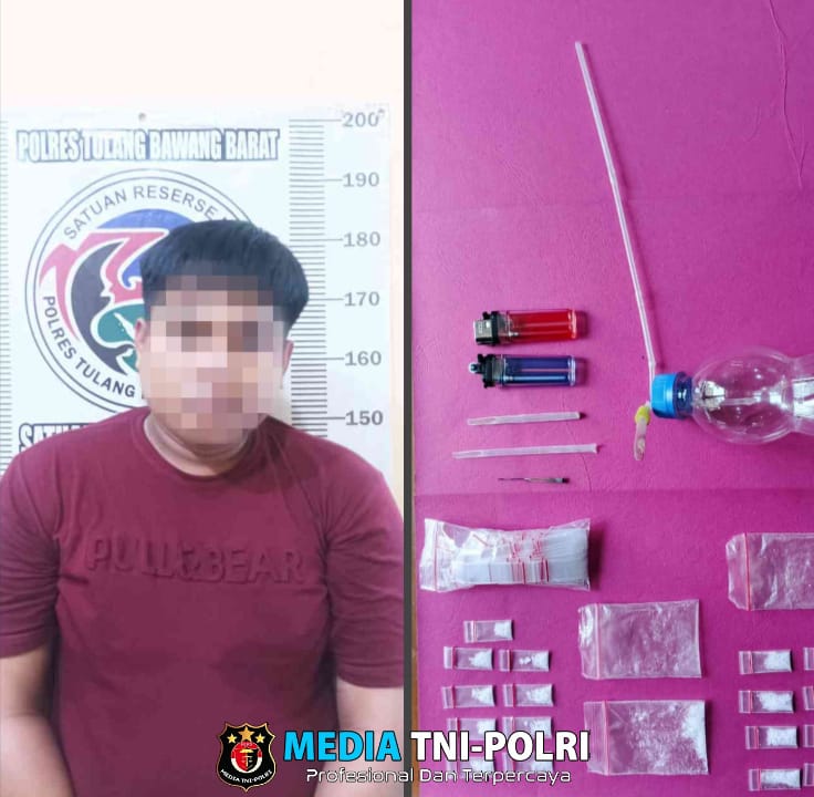 Menjadi Bandar Narkoba, Seorang Pria Berhasil Diringkus Unit Opsnal Satresnarkoba Polres Tulang Bawang Barat