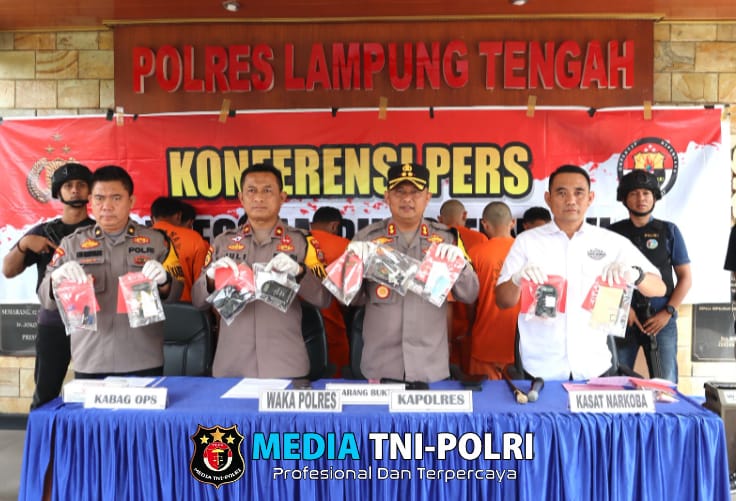 Ungkap Kasus Narkoba, Polres Lampung Tengah Amankan 30 Tersangka