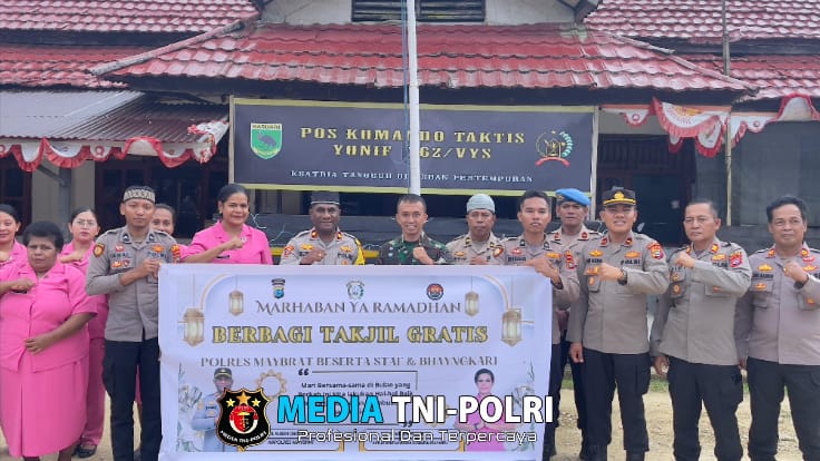 Sinergitas TNI – Polri, Silaturahmi Polres Maybrat Beserta Jajarannya ke Satgas Yonif 762/VYS