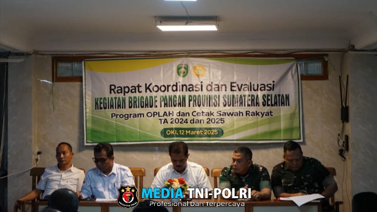 Dandim 0402/OKI Hadiri Rapat Evaluasi Brigade Pangan dan Optimasi Lahan