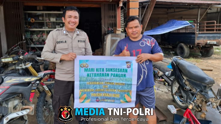 Personel Polsek Kuala Behe ajak warga Dukung Ketahanan Pangan dan Jaga Kamtibmas