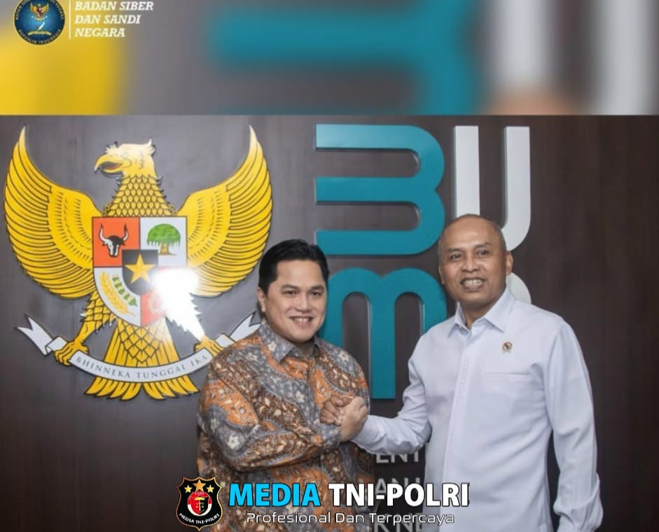 Audiensi dengan Erick Thohir, Kepala BSSN Nugroho: Perlunya Penguatan Regulasi Keamanan Siber dan Sandi pada Lingkup Nasional