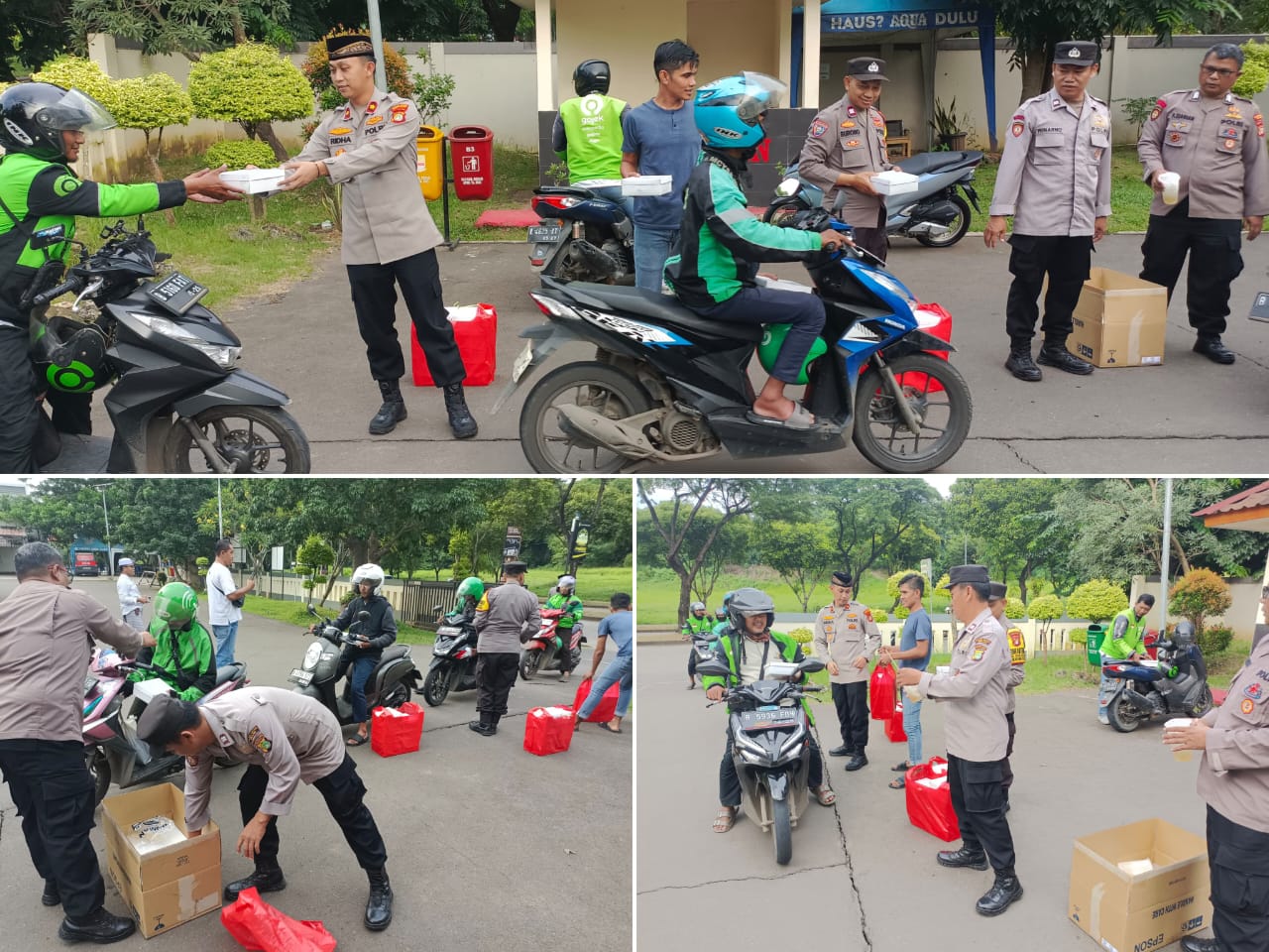Kapolsek Cikarang Selatan Bagi-Bagi Nasi Kotak, Wujud Kepedulian dan Silaturahmi dengan Masyarakat