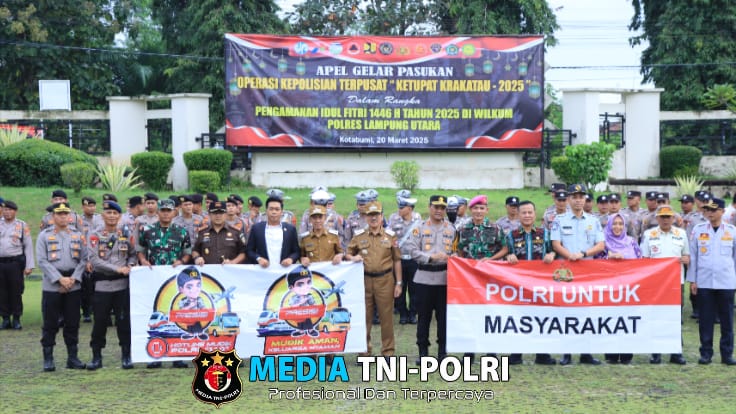 Amankan Idul Fitri 1446 H, Polres Lampung Utara Laksanakan Apel Gelar Pasukan Ops Ketupat 2025
