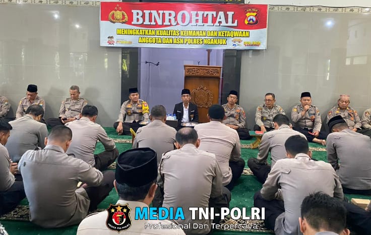 Polres Nganjuk Gelar Binrohtal untuk Tingkatkan Keimanan di Bulan Suci Ramadhan