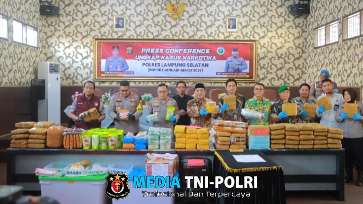 Polres Lampung Selatan Ungkap 23 Kasus Narkoba dan Musnahkan Barang Bukti Senilai Rp54,8 Miliar