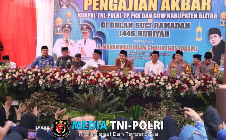 Dandim 0808 Bersama Forkopimda Kab. Blitar Hadiri Pengajian Akbar Bulan Romadhon Korpri, TNI- Polri, TP PKK Bersama Gus Idham