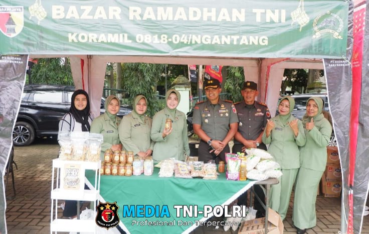 Kodim 0818/Malang-Batu dan Persit KCK Turut Meriahkan Bazar Murah Ramadhan di Rampal
