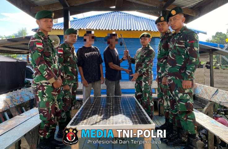 Wujud Kepercayaan Warga, Satgas Pamtas Yonarmed 11 Kostrad Terima Penyerahan Senjata Api Rakitan