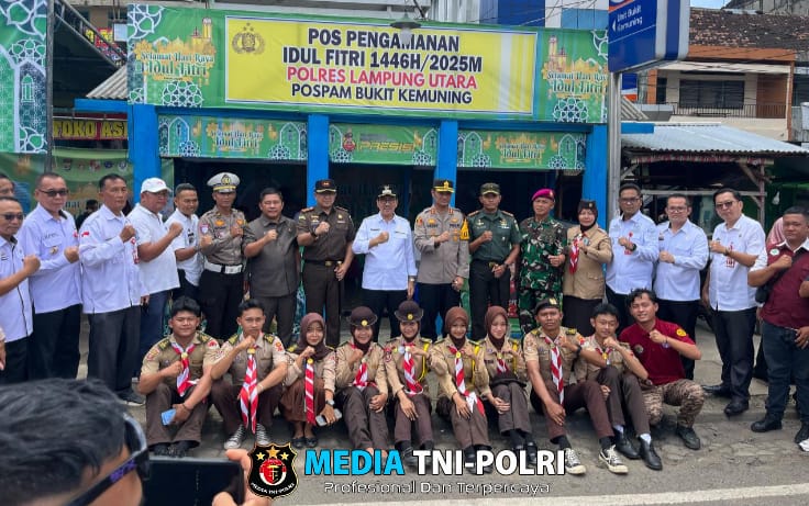 Pastikan Pelayanan Optimal, Kapolres Lampung Utara Bersama Forkopimda Kunjungi Pos Pam Ops Ketupat Krakatau Bukit Kemuning