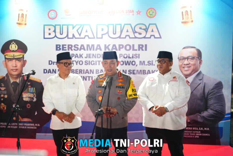 Buka Bersama Dengan Buruh, Kapolri Sampaikan Kabar Gembira