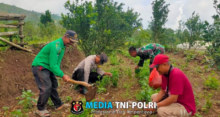 Polsek Ngetos Dukung Ketahanan Pangan dengan Pemanfaatan Lahan Perkarangan