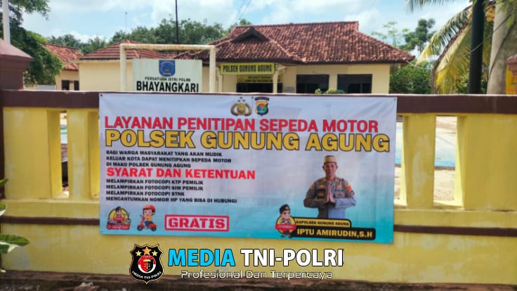 Polsek Gunung Agung Terima Puluhan Kendaraan Titipan Pemudik, Mudik Aman Keluarga Nyaman