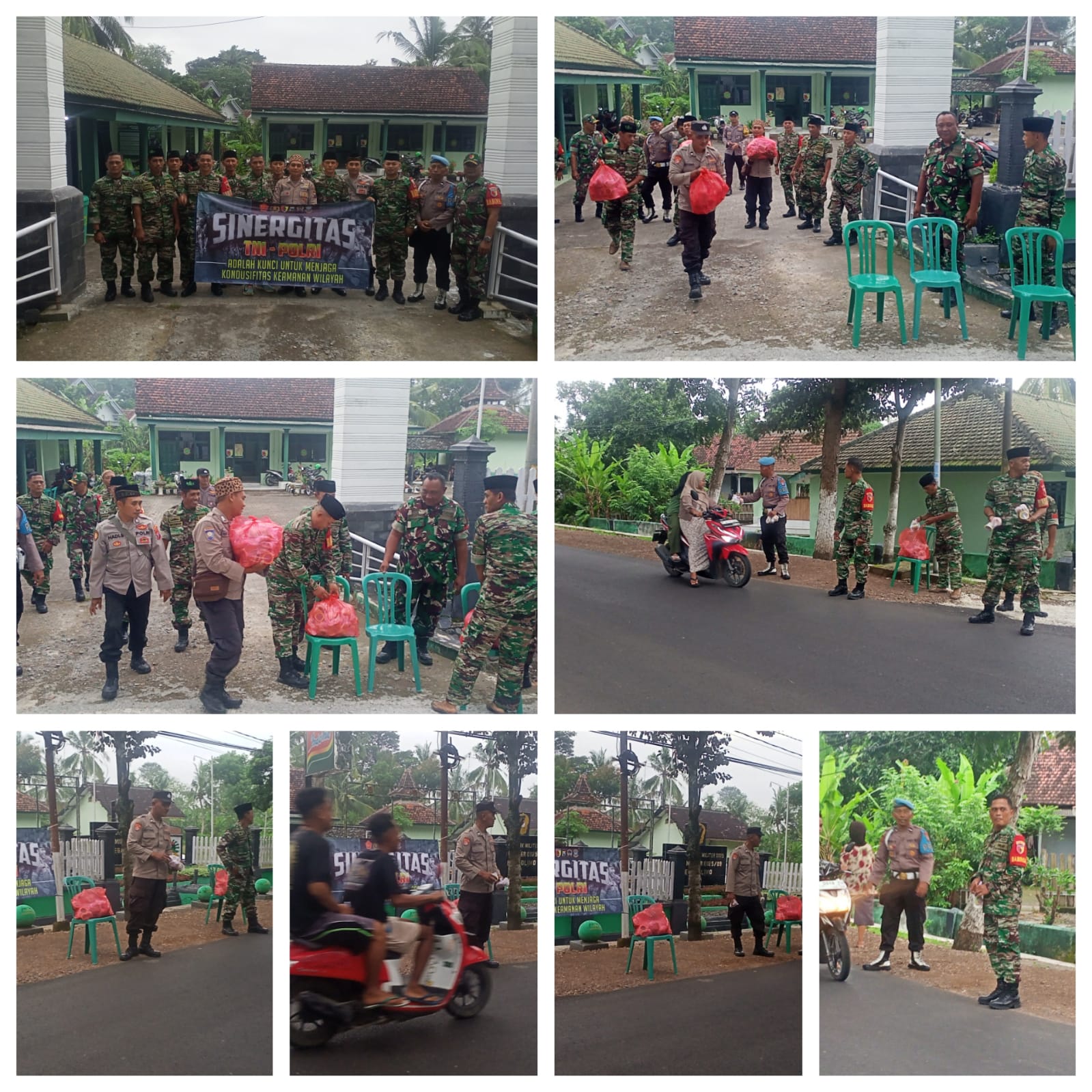 Sinergitas TNI-POLRI, Koramil 0825/09 Tegaldlimo Bagikan Takjil dan Buka Puasa Bersama