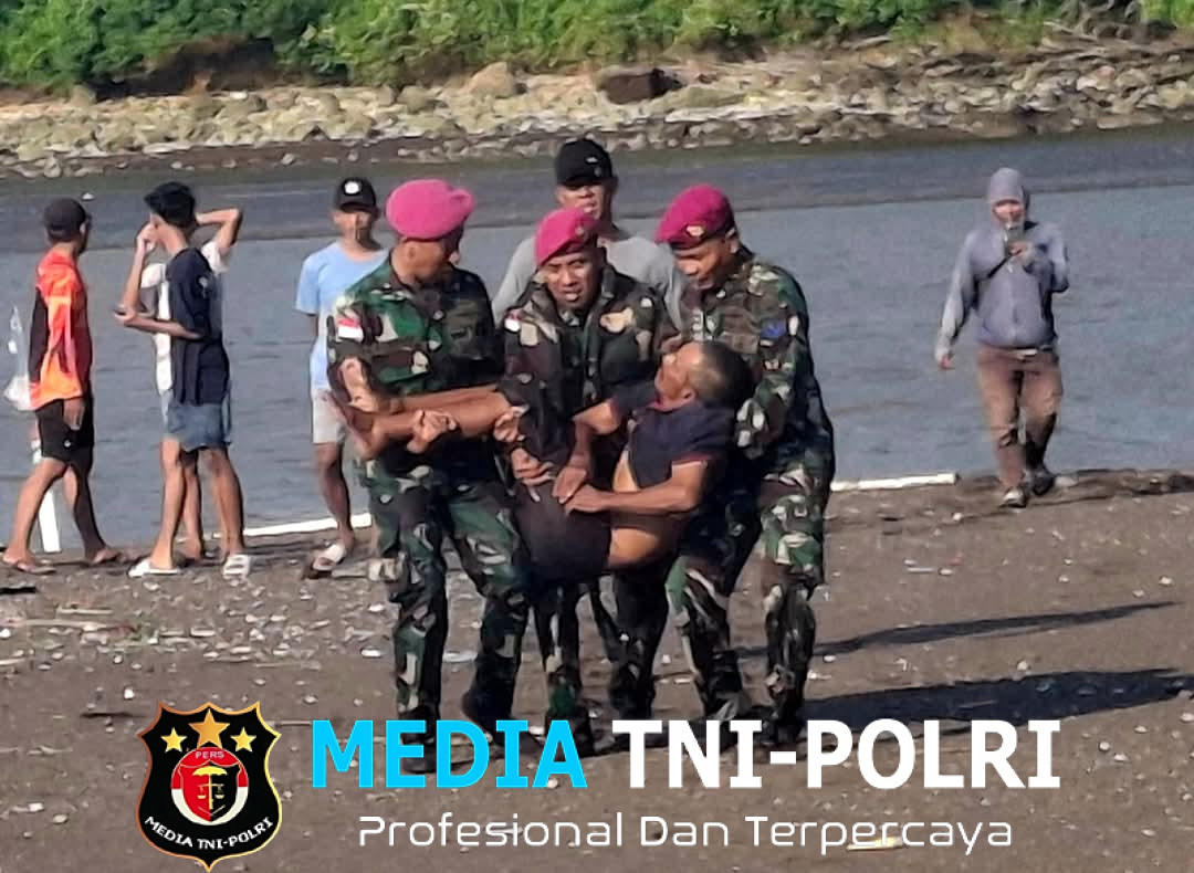 Prajurit Satgasmar Puter XXVIII Pulau Nusa Barung Selamatkan Nelayan