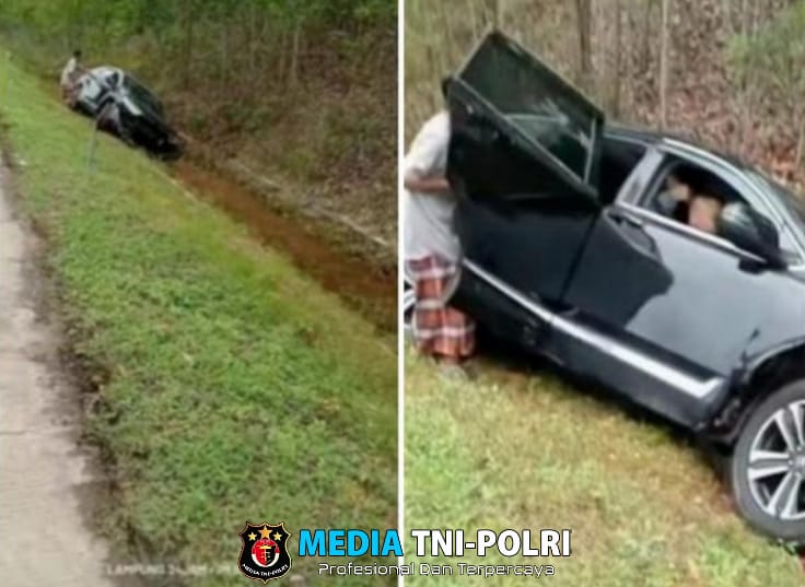 Honda CRV Alami Kecelakaan Tunggal di Tol Lampung, Pengemudi Diduga Mengantuk