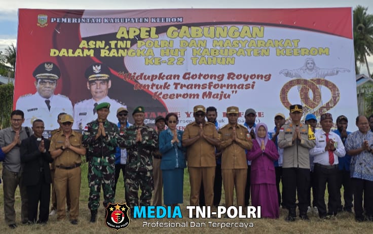 Satgas Yonif 131/BRS Hadiri Apel Gabungan ASN, TNI/Polri Dan Elemen Masyarakat Dalam Rangka HUT Kabupaten Keerom Ke-22 Tahun 2025