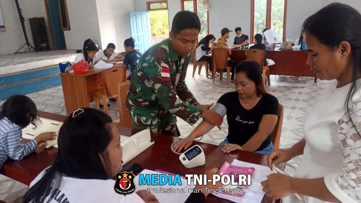 Satgas Yonzipur 5/ABW  Bersama Posbindu Wujudkan Warga Sehat dan Hidup Bahagia